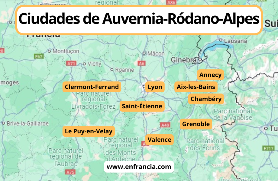 Ciudades de Auvernia-Ródano-Alpes que visitar