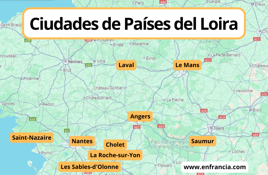 Ciudades de Países del Loira que visitar