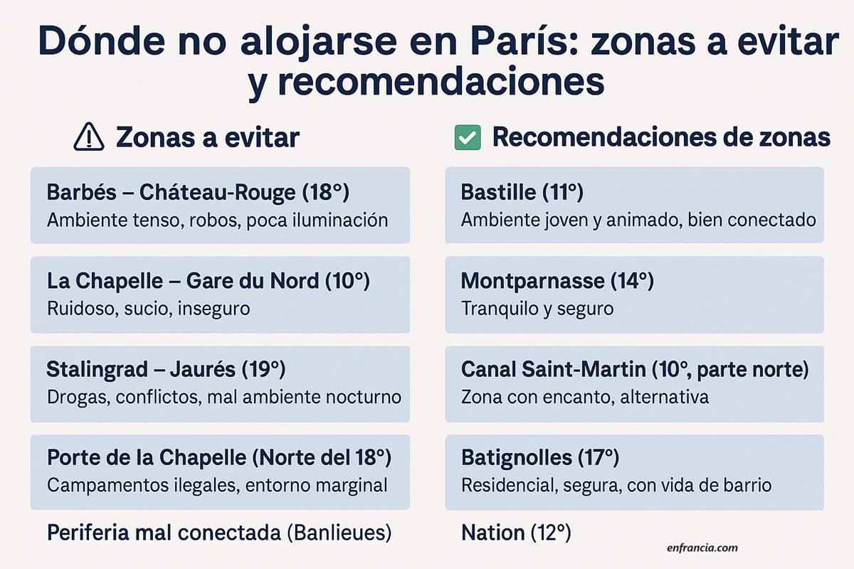 Dónde NO alojarse en París: zonas a evitar y consejos clave
