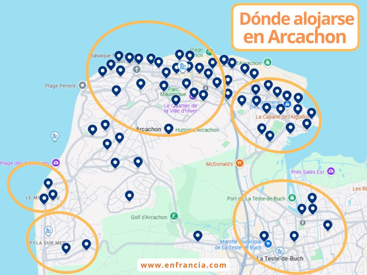 Dónde alojarse en Arcachon y la Duna de Pilat – Mejores zonas y hoteles
