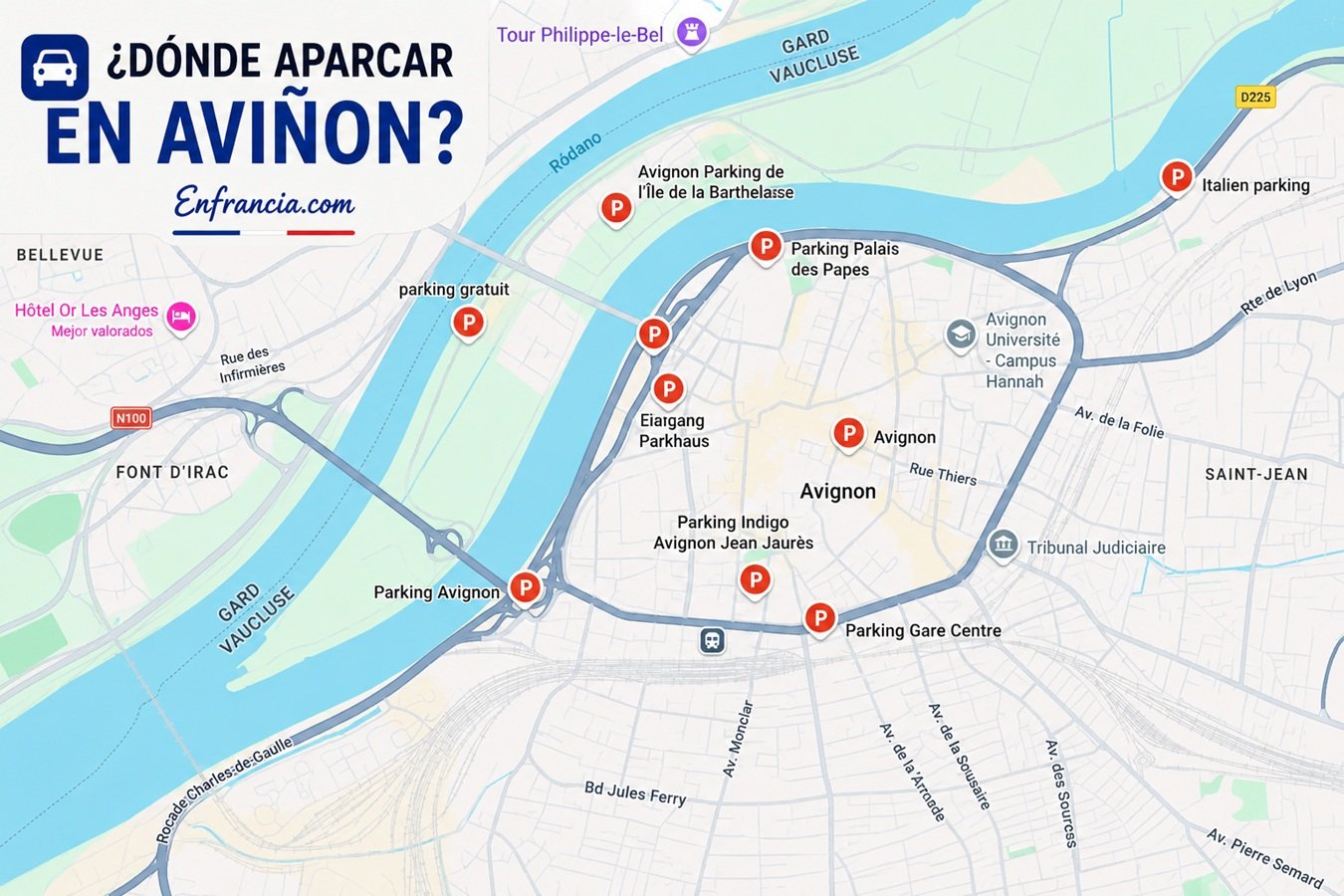 Dónde aparcar en Aviñón: gratis, de pago, parkings relais y consejos