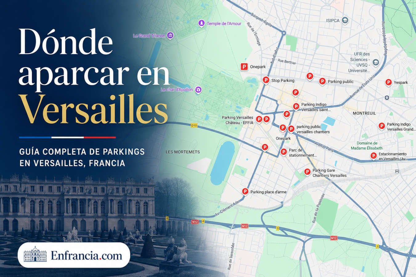 Dónde aparcar en Versailles: Palacio, centro, parkings de pago y consejos