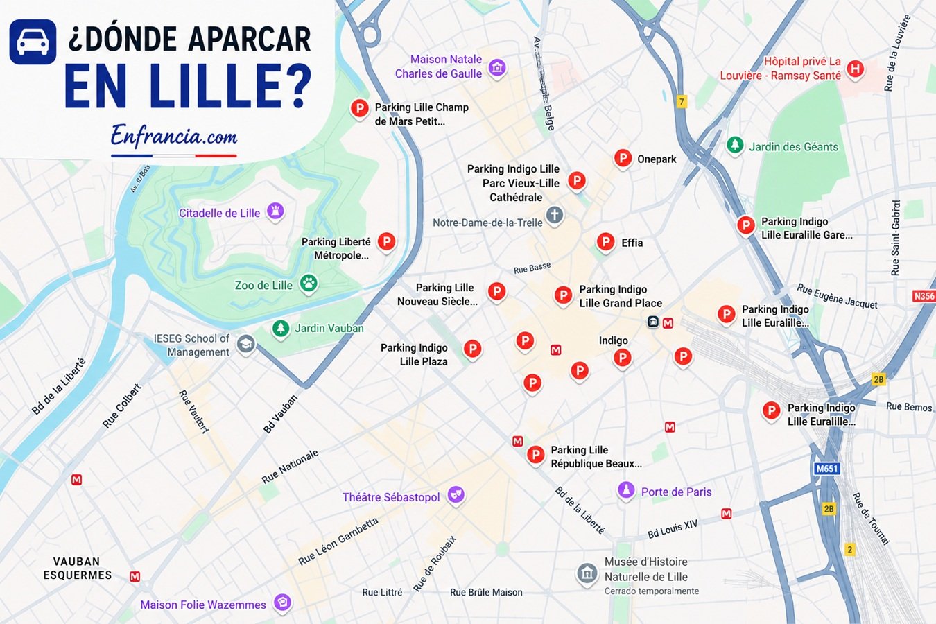 Dónde aparcar en Lille: gratis, de pago, parkings relais y consejos